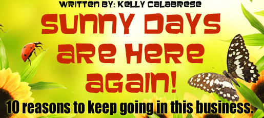 Sunny Days Are Here Again! - 10 reasons to keep going in this business