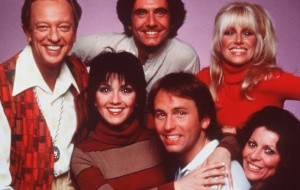 Cast members from the television show "Three's Company" are seen in this undated photo made available in 2000 by Nick at Nite. From left: Don Knotts, Joyce DeWitt, Richard Kline, John Ritter, Suzanne Somers and Ann Wedgeworth.  Knotts, the skinny, lovable nerd who kept generations of television audiences laughing as bumbling Deputy Barney Fife on "The Andy Griffith Show," died Friday night, Feb. 24, 2006 of pulmonary and respiratory complications at Cedars-Sinai Medical Center in Beverly Hills. He was 81. (AP Photo/Nick at Nite)