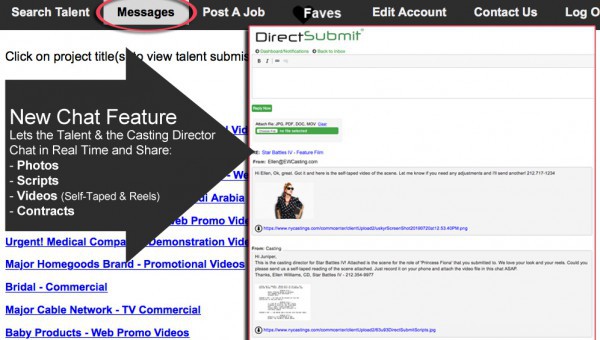 Casting Directors: Get Self-Taped Auditions Sent to you from our Talent - Also Send Scripts, Call Sheets  & Video to the Talent