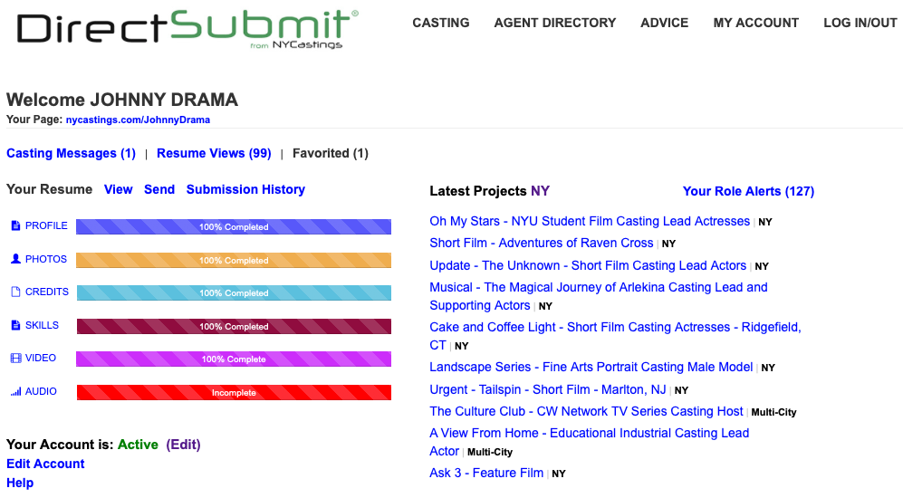 DirectSubmit Talent Dashboard