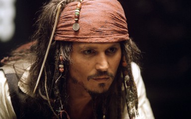Johnny Depp in Pirates of the Caribbean: The Curse of the Black Pearl. Photo by Bueno Vista Pictures.