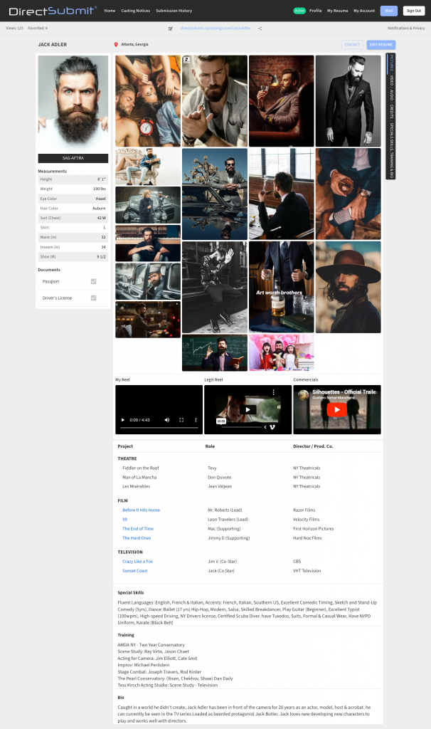 Resume Page
